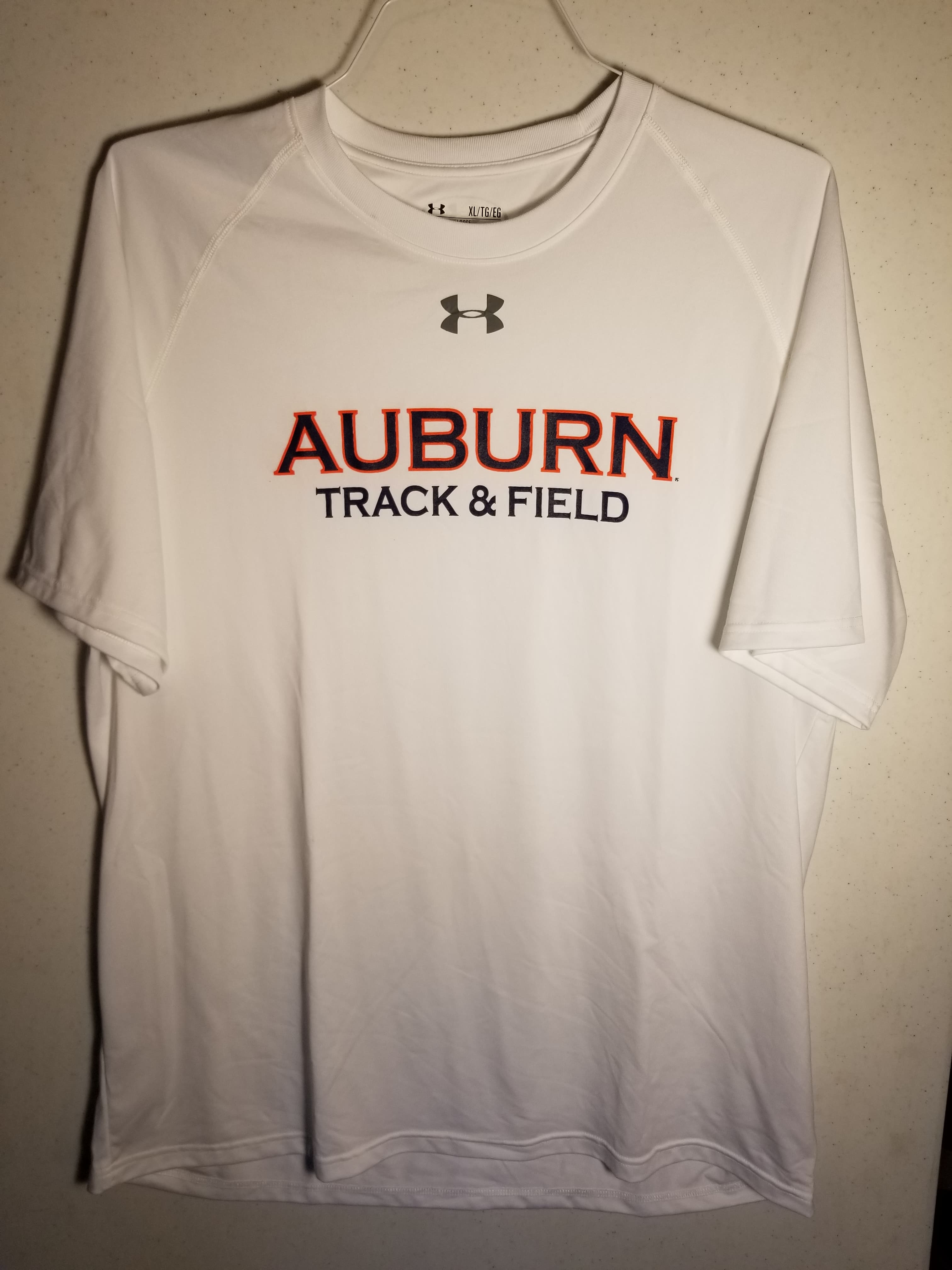 Men's Auburn White Short Sleeve Performance Wear