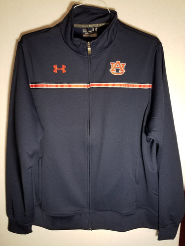 Auburn Navy Swimming & Diving Full Zip Jacket with Ribbon Stripe